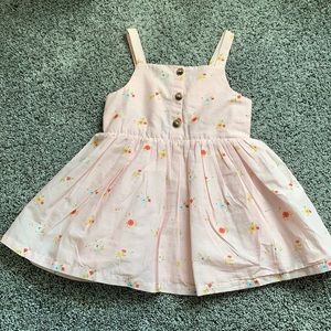 Cat & Jack Girls Pink and Flower Dress 18M